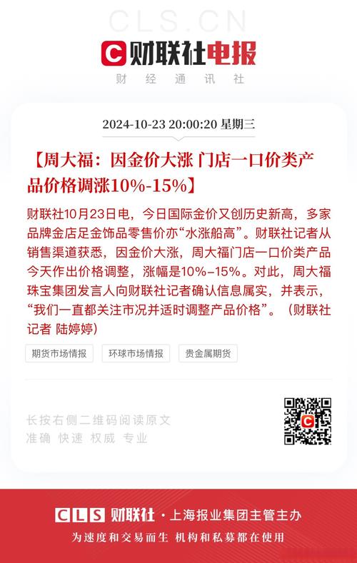 周大福股价上涨7% 近期获多家大行调升目标价